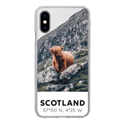 Produktbild von MuchoWow® Handyhülle Schutzhülle Hülle für iPhone X Schottland - Schottische Highlander - Berge Silikon Softcase Handy Hülle - Handyhülle