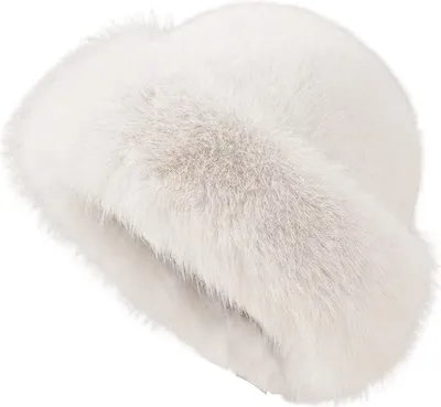 Produktbild von Wintermütze für Damen dick flauschig Kunstfell Wärmespeicherung winddicht im Mongolei-Stil ohne Krempe einfarbig für den Außenbereich Radfahren Skifahren-Beige