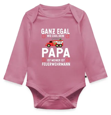 Produktbild von Spreadshirt Feuerwehr Papa Lustiger Spruch Feuerwehrmann Tages Baby Body Langarm, 86 (12-18 M.), Mauve