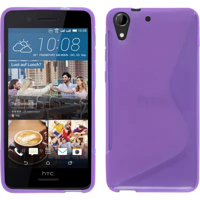 Produktbild von PhoneNatic Case kompatibel mit HTC Desire 728 - lila Silikon Hülle S-Style + 2 Schutzfolien