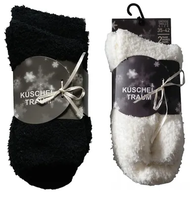 Produktbild von Sockswear 4 Paar Kuschelsocken 35-42 Uni Bettsocken Damen Kuschel Socken Haussoc