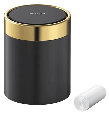 Image de Petit pot à déchets avec couvercle, 1,5 litre, en acier inoxydable, pour bureau