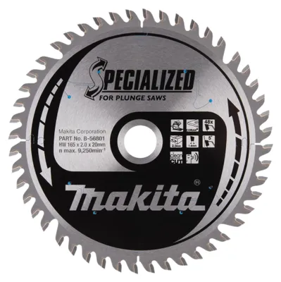 Image de Makita CCPF16548EL SPECIALIZED Lame de scie circulaire 165 x 20 x 2,0 mm 48 dents ( B-56801 ) pour le composite Corian