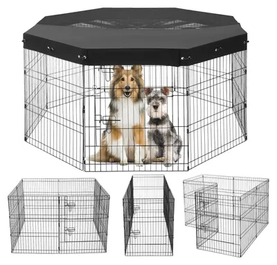 Produktbild von Hundezwinger – Welpenzwinger – Hundekennel – Tiergehege – Zusammenklappbar – 8 Paneele, 76 cm hoch