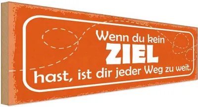 Produktbild von vianmo Holzschild 10x27 cm wenn kein Ziel jeder Weg zu Weit Spruch Zitat