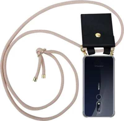 Produktbild von Cadorabo Hülle für Nokia 7.1 Schutzhülle in Rosa Handy Kette Silikon Kordel abnehmbares Etui