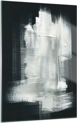 Produktbild von Bilder auf glas - Einteilig - Abstraktion Schwarz Weiß - 50x70cm - Glasbilder - Wandbilder - Bilder - zum Aufhängen bereit - Wanddekoration aus Glas - Glas Bilder - Wandbild auf Glas - GPA50x70-4173