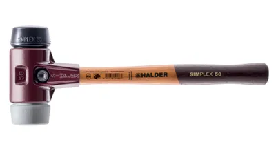 Produktbild von HALDER SIMPLEX TPE-Hammer mittel / gefüllter Gummi mit Tempergussgehäuse und Holzstiel - D=80 mm - 3023.080