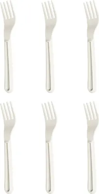 Image de MICHELINO Ensemble de 6 couverts réutilisables en plastique série Alythia Fourchette Beige