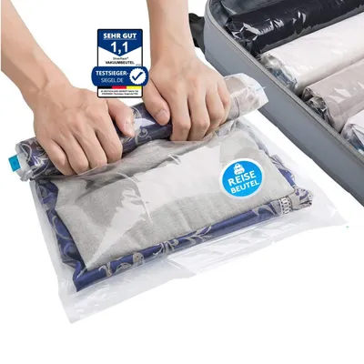 Produktbild von SilverRack Vakuumbeutel Reise zum Rollen [8 Stück] in (50x70 cm) - Praktische Kompressionsbeutel - Wiederverwendbar Reise - Aufbewahrungsbeutel