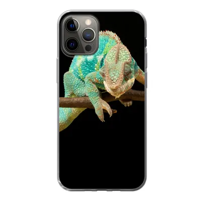 Produktbild von MuchoWow® Handyhülle Schutzhülle Hülle für iPhone 13 Pro Chamäleon - Zweig - Pastell Silikon Softcase Handy Hülle - Handy-Tasche