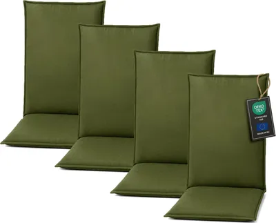 Produktbild von Pillows24 Sitzkissen Stuhl Outdoor - 120x50x8 cm / Dunkelgrün – Kissen, Stuhlsitzkissen, Sitzpolster für Gartenmöbel, Gartenstuhl