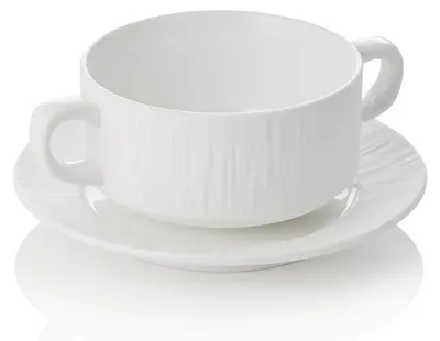Productafbeelding van Soepset MAYA SHIRO, bestaande uit een soepkom en een onderset, diameter 10,5 cm, inhoud 250 ml, wit