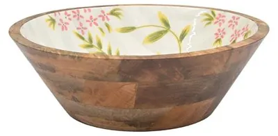 Obrázok produktu pre Len prírodné – Drevená miska L – Viacfarebná – 17 × 17 × 5,5 cm