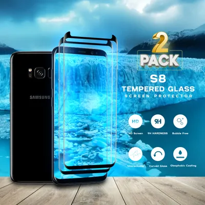 Zdjęcie produktu dla 2-pak Samsung Galaxy S8 - Szkło hartowane 9H - Wysokiej jakości osłona ekranu 3D