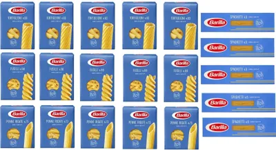 Produktbild von TESTPAKET Barilla italienisch Pasta ( 20 x 500g ) 4 Arten von Nudeln Penne Rigate - Fusilli - Spaghetti - Tortiglioni