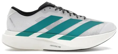 Image de adidas Adizero Evo SL, couleur blanc et bleu turquoise, pointure européenne 41 1/3