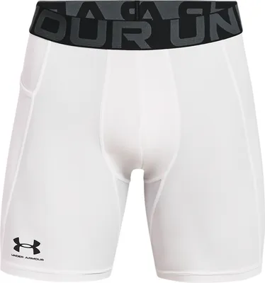 Produktbild von Under Armour Men's HeatGear Armour Compression Shorts White/Black M Běžecká spodní prádlo