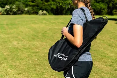 Zdjęcie produktu dla Zestaw do gry na świeżym powietrzu, Frisbee ze specjalnym uchwytem do trzymania i rzucania do celu, Waboba Hitman, w zestawie 4 silikonowe krążki