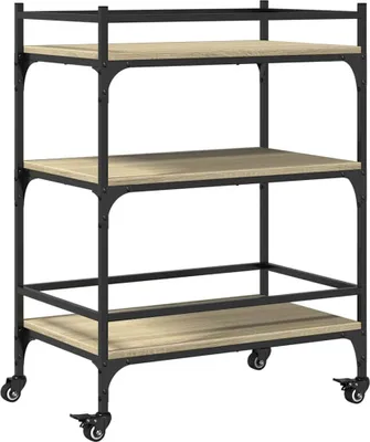 Produktbild von vidaXL Küchenwagen Sonoma-Eiche 65x40x86,5 cm Holzwerkstoff