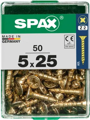 Produktbild von Spax Universalschrauben 5.0 x 25 mm PZ 2 - 50 Stk.