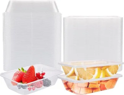 Produktbild von 50 Stück 400 ml Vorratsdosen - Verschlussdosen mit Deckel - Mahlboxen - Kunststoff Portionierbox - BPA-frei - Lebensmittelbehälter mikrowellenbeständig