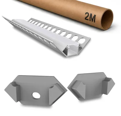 Produktbild von LED Aluminiumprofil F8 Silber – Fliesenprofil 2 m für LED-Streifen bis 15 mm mit Abdeckung