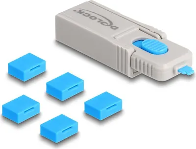 Produktbild von DELOCK USB Port Blocker Set für USB Typ-A Buchse 5 Stück