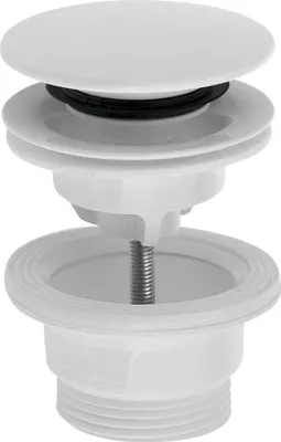 Produktbild von Bruckner Waschbecken-Ablaufgarnitur 5/4“, klick-klack, große Stopfen, 4-45mm, ABS / Weiß
