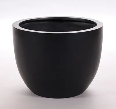 Produktbild von Elegant Einrichten | Pflanzkübel | Fiberglas | rund konisch | D50xH38cm | schwarz-matt.