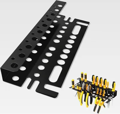 Produktbild von Werkzeughalter Wand, 40cm Schraubendreher Halterung Metall Schraubenzieher Halterung mit Schrauben und Expansionsrohr für Werkstätten Werkbänke