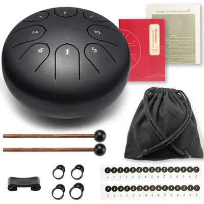 Produktbild von Steel Tongue Drum - Handpan Trommel - 15 cm - 8 Töne - Percussion Instrument Für Meditation Und Entspannung - Geschenk Für Musikliebhaber