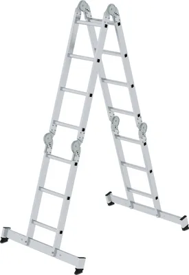 Produktbild von Günzburger Mehrzweckleiter Aluminium 2x3 / 2x4 Sprossen geklappt H350xB1230xT250mm - 31314