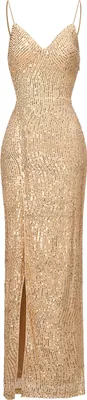 Produktbild von Moda Minx Abendkleid Grace Long Dress mit stilvollem Beinschlitz gold L