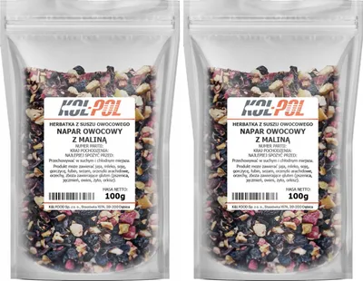 Zdjęcie produktu dla HERBATA OWOCOWA NAPAR Malina 200g Naturalna suszona herbatka Kol-Pol