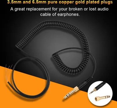Zdjęcie produktu dla Kabel audio do słuchawek, kabel audio do słuchawek, przewód sprężynowy do słuchawek, przewód sprężynowy cewki, kabel audio do Beyerdynamic, wymiana kabla audio