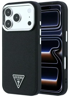 Obrázok produktu pre Puzdro Guess Grained Triangle pre iPhone 18 Pro Max / 17 Pro Max, čierna farba