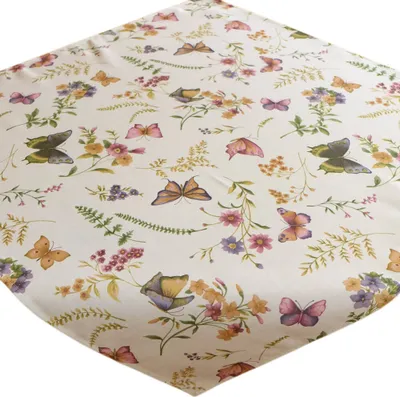 Produktbild von Tischdecke EMELIE Schmetterlinge & Blumen Polyester 85 x 85 cm