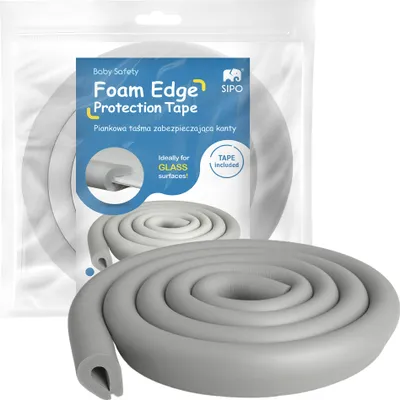 Image de Bande de protection en mousse pour bords de verre, 2 m - Sipo