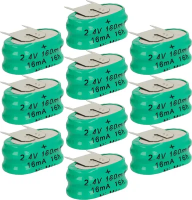 Produktbild von vhbw 10x NiMH Ersatz Knopfzellen-Akku (150 mAh, 2,4 V, NiMH)
