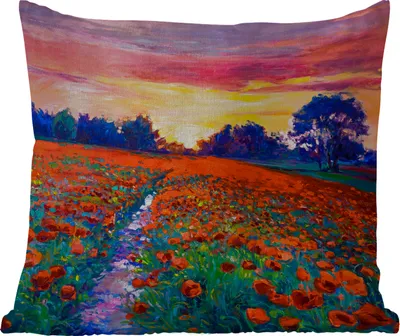 Produktbild von MuchoWow® Outdoor Kissen - Malerei - Natur - Blumen - Ölfarbe - 50x50 cm - Wetterfest - Lounge Kissen - Komfortabel - Kissen mit Bild