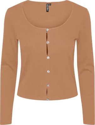 Produktbild von Pieces Abiola Langarm-t-shirt Orange XL Frau Orange XL