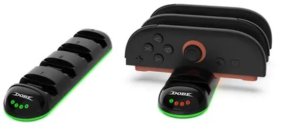 Produktbild von Für Nintendo Switch 2 Controller Griff 4-in-1 Ladestation LED Schwarz