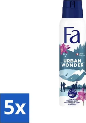 Produktbild von Fa - Deodorant Spray - Urban Wonder - Erdbeere - 48 Stunden Schutz - 150 ml - Vorteilspack - 5 Stücke