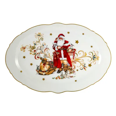 Produktbild von Servierplatte Tortenplatte Weihnachten Kuchenplatte WEIHNACHTSMANN 36 x 24 cm