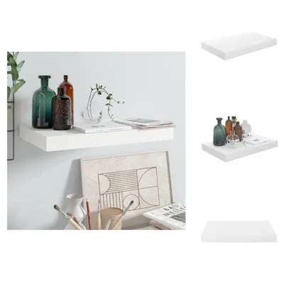 Immagine prodotto di vidaXL Scaffale galleggiante bianco lucido 40x23x3,8 cm MDF - Mensole a muro