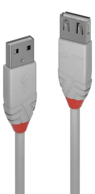 Imagen del producto de Lindy 36710. Cable extensor USB 2.0, tipo A/A, línea Anthra, macho/hembra, 0.2 metros