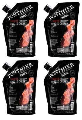Produktbild von Ponthier KIRSCHEN PÜREE Sauerkirschen-Früchte-Püree 4x 1KG