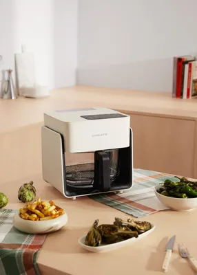 Produktbild von AIR FRYER STUDIO CRYSTAL - 4,2L Glas-Heißluftfritteuse mit optionalem Dampfgarer