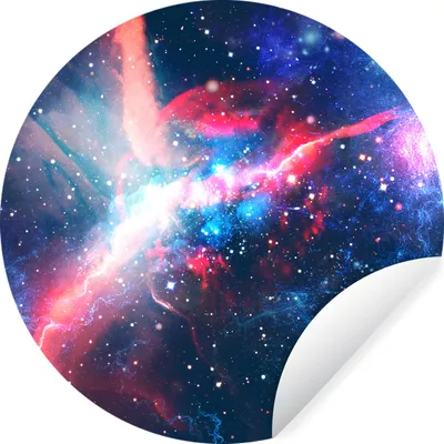 Produktbild von MuchoWow® Runde Wandtattoo - Wandsticker Tapete Aufkleber Raum - Farben - Licht Ø 100 cm Selbstklebend und Repositionierbar - Wandaufkleber - Kreis - Tapetenkreis - Wandbild rund - Schlafzimmerdekoration - Wanddeko - runde Tapete - Kunst für zu Hause